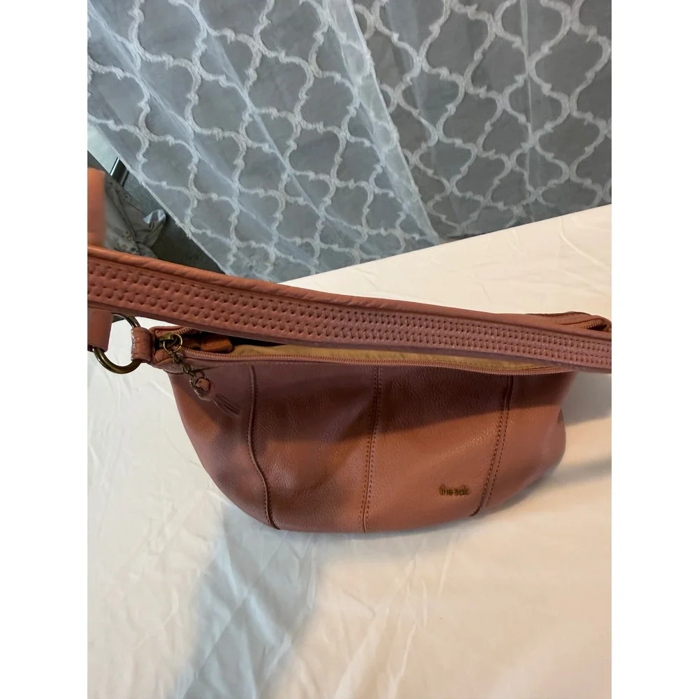 The Sak Sequoia Hobo Bag Dusty Rose Pink Pebbled Leather Shoulder Bag Purse